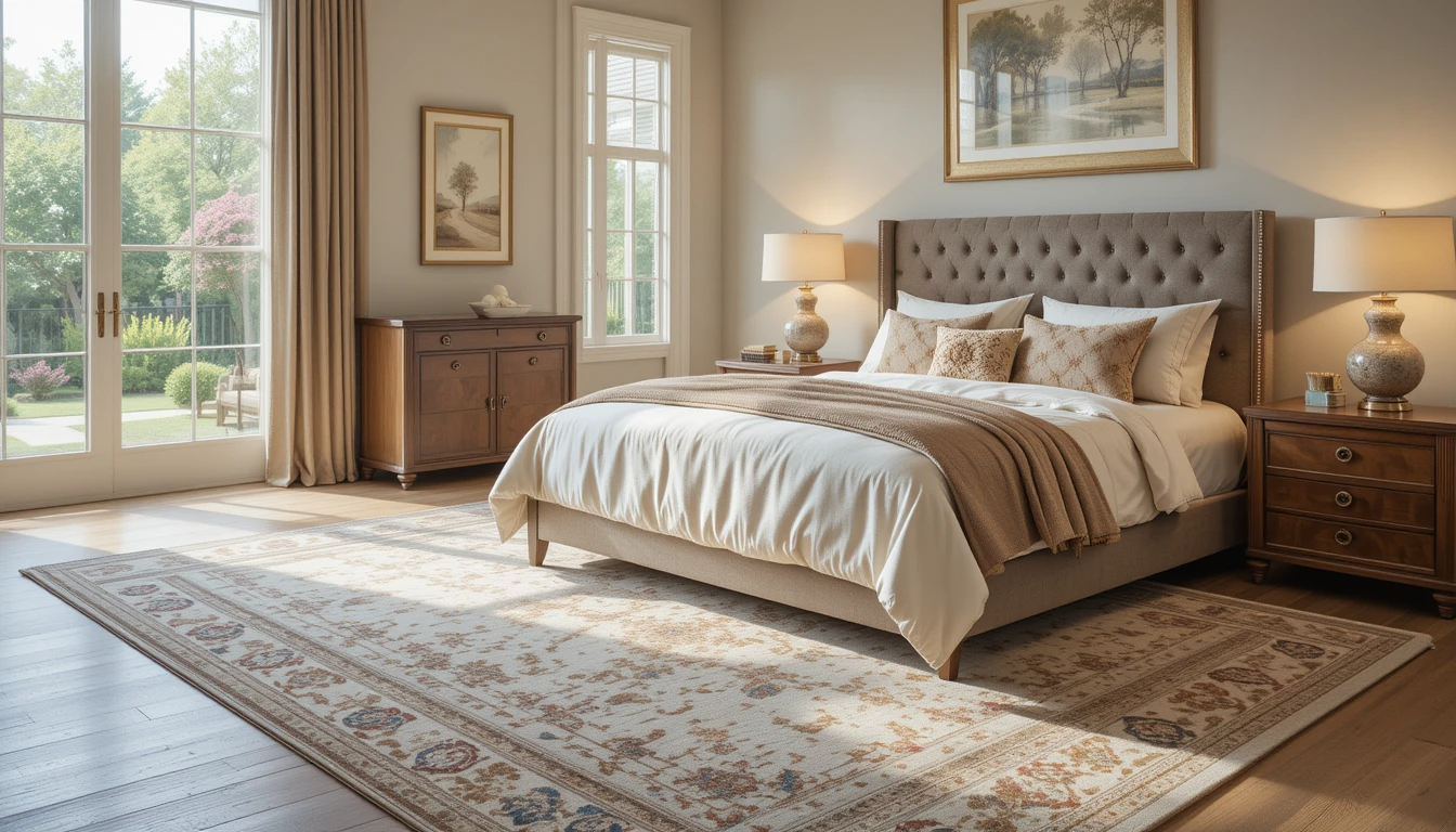 rug size for king bed
